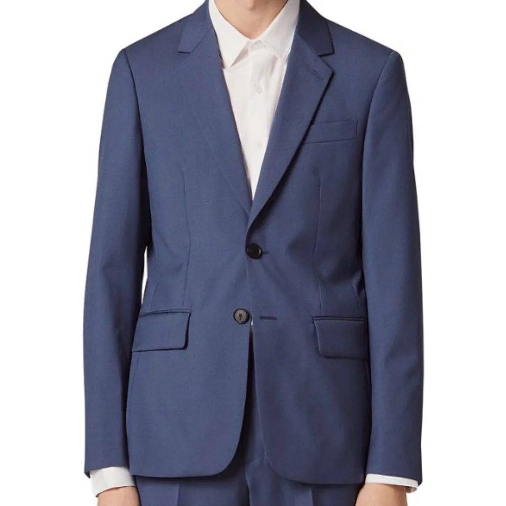 NWT $670 Sandro Formal Slim Fit Suit Jacket in Grey Blue - Size 52!